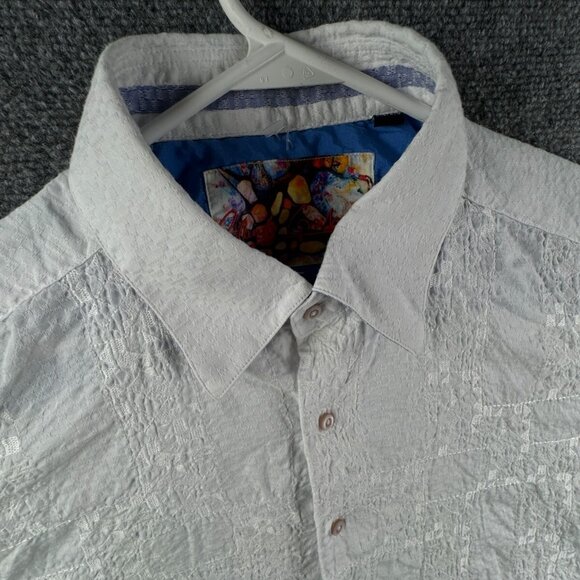 Robert Graham Long Sleeve Button Up Shirt Men Size 2XL White Textured Modal Poly - Picture 7 of 16